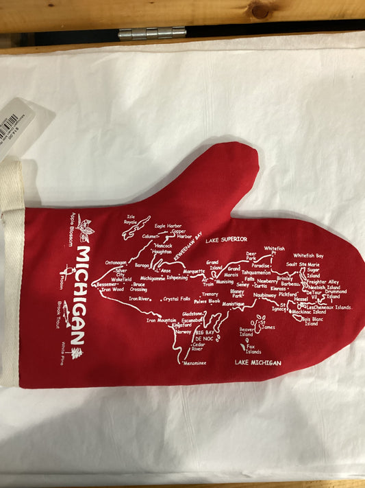 Michigan Oven Mitt Red