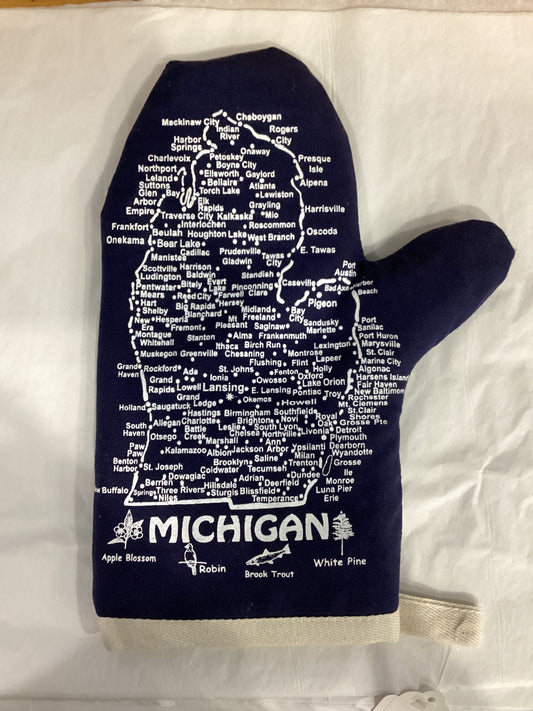 Michigan Oven Mitt Navy