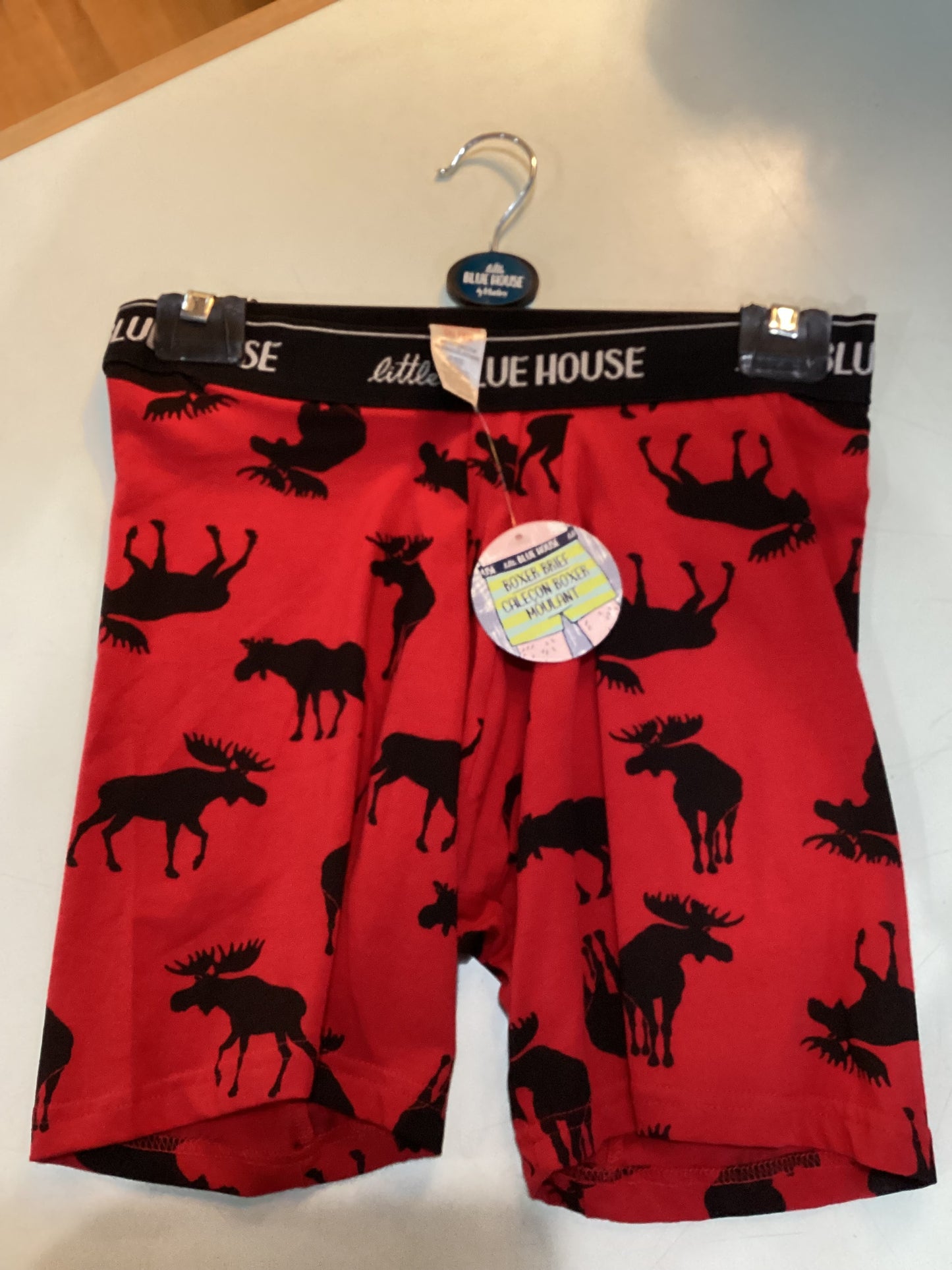 Mens Boxer Moose Red S-S