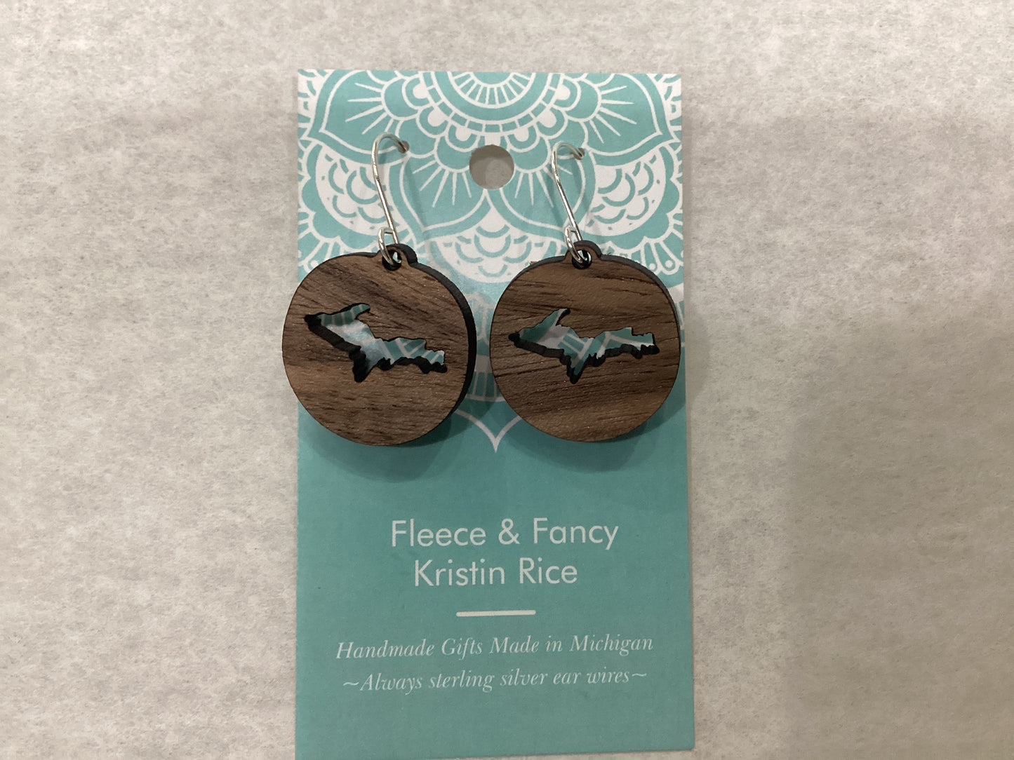 Wood/Leather Earrings Single