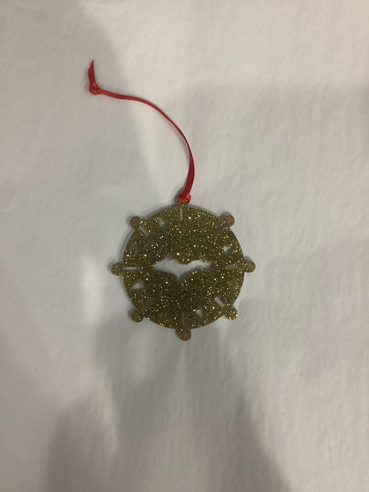 UP Snowflake Glitter Gold Ornament