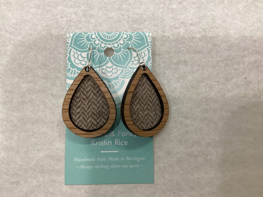 Fleece Wrapped White Oak Earrin