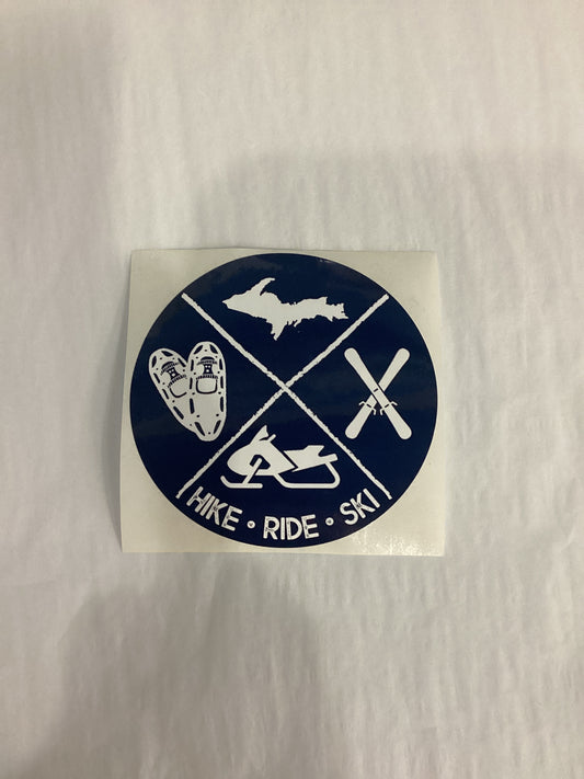 Hike Ride Ski Sticker