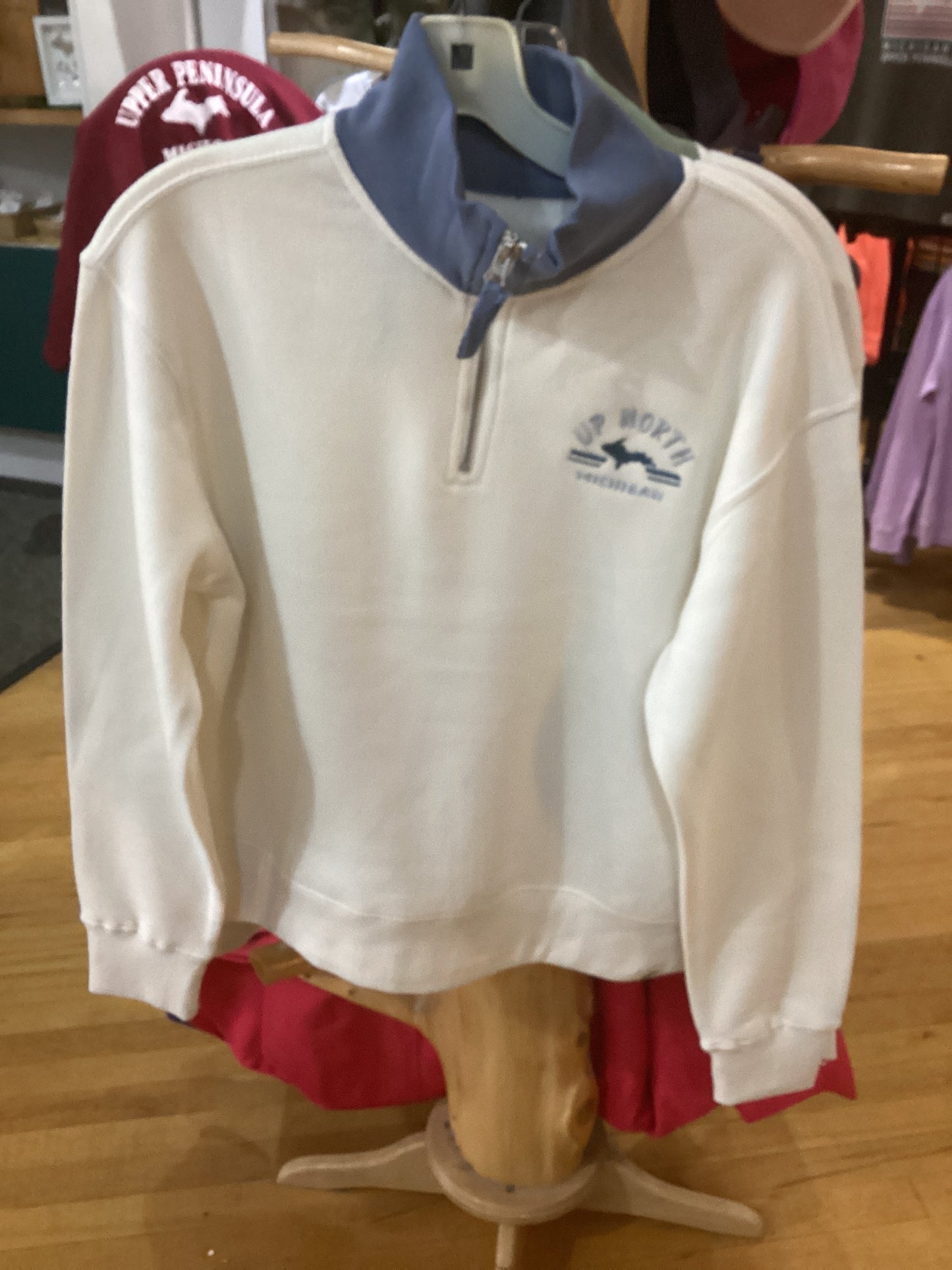 UP North Cloud Fleece 1/4 zip IVDBLU