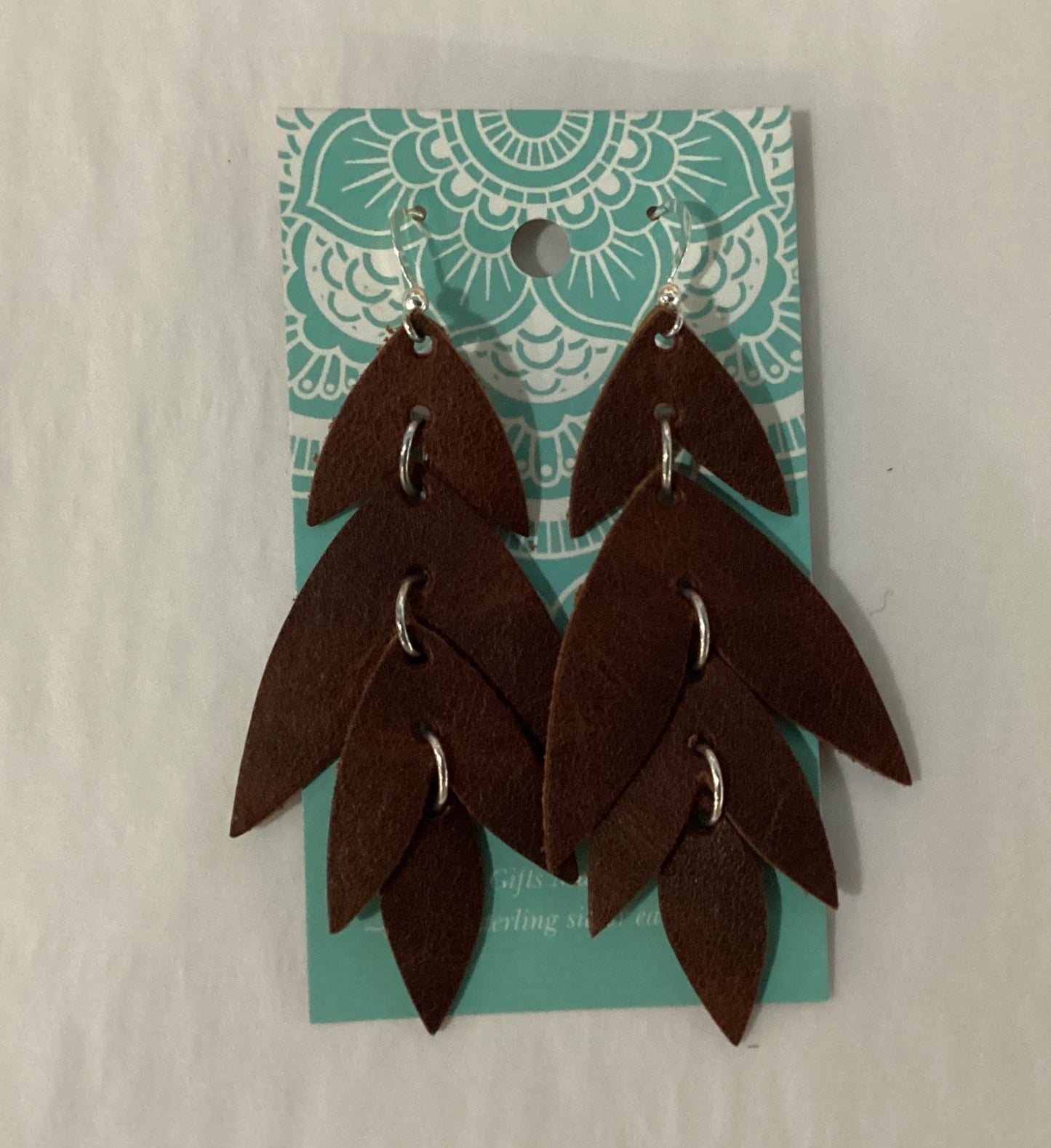 3 Tier Leather Earrings