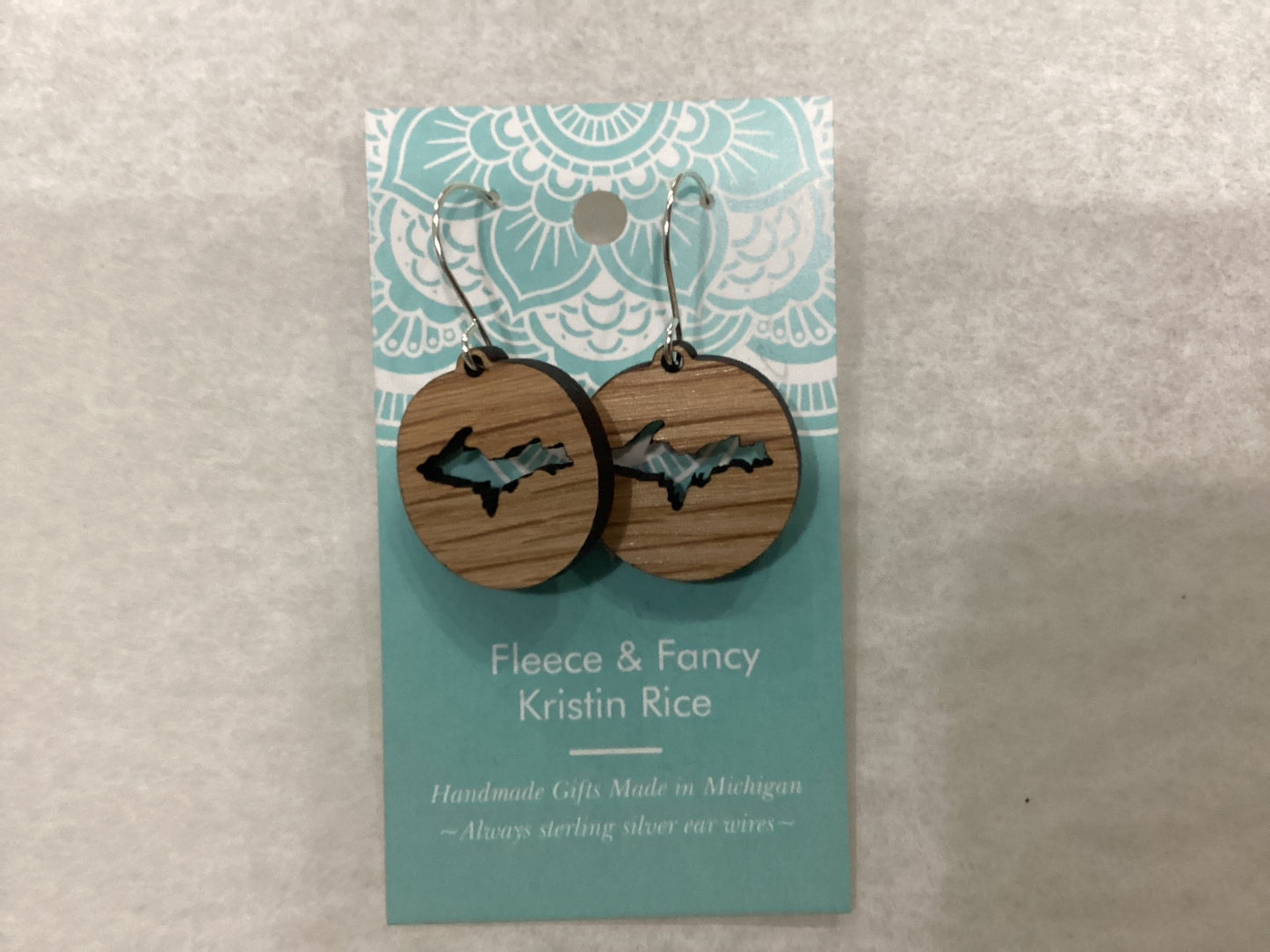 Wood/Leather Earrings Single