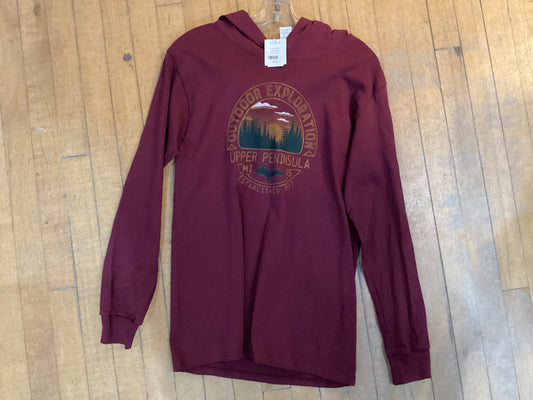 Outdoor Exploration L/S Hooded-Maroon